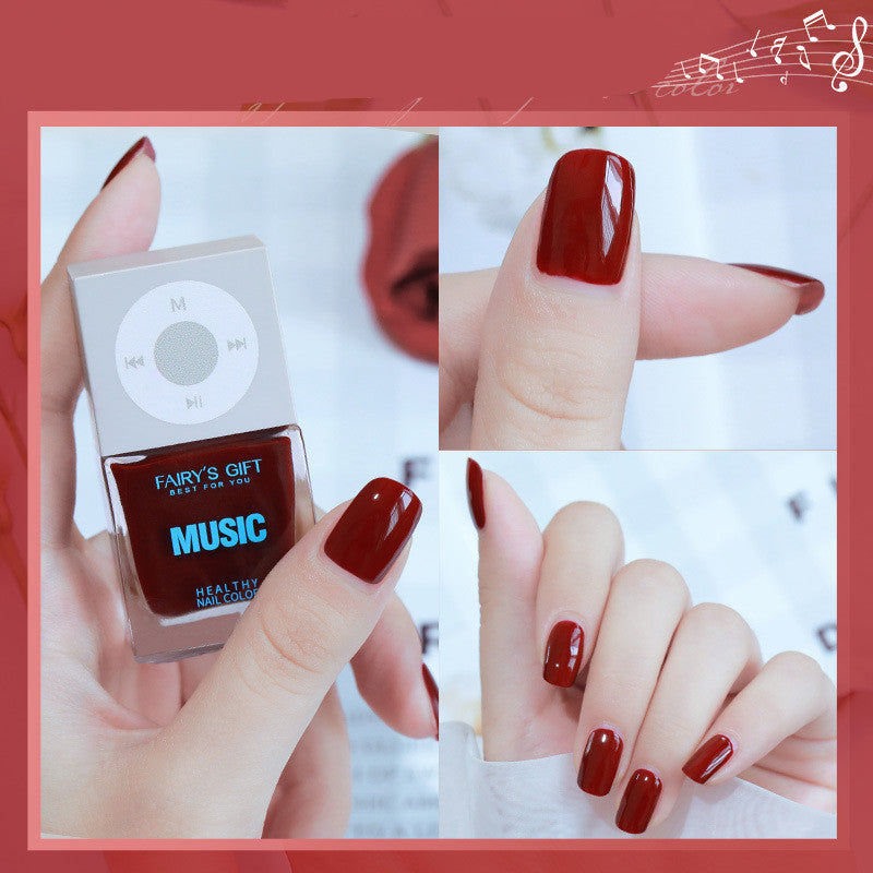 🍒 Odorless Baking-Free Nail Polish – Non-Peelable Oily Cherry Color Nail Polish