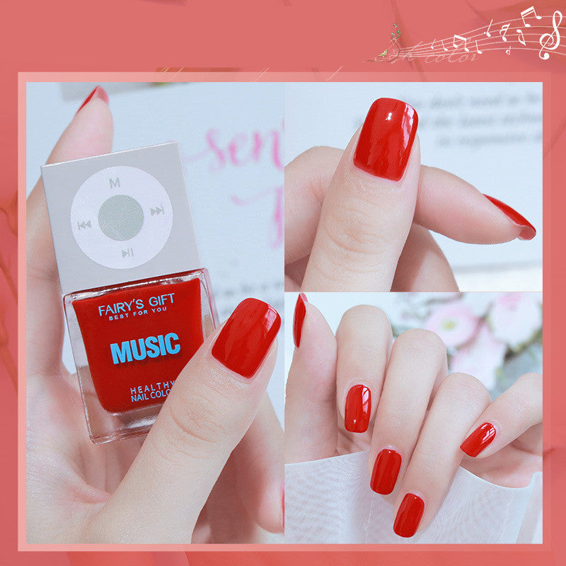🍒 Odorless Baking-Free Nail Polish – Non-Peelable Oily Cherry Color Nail Polish