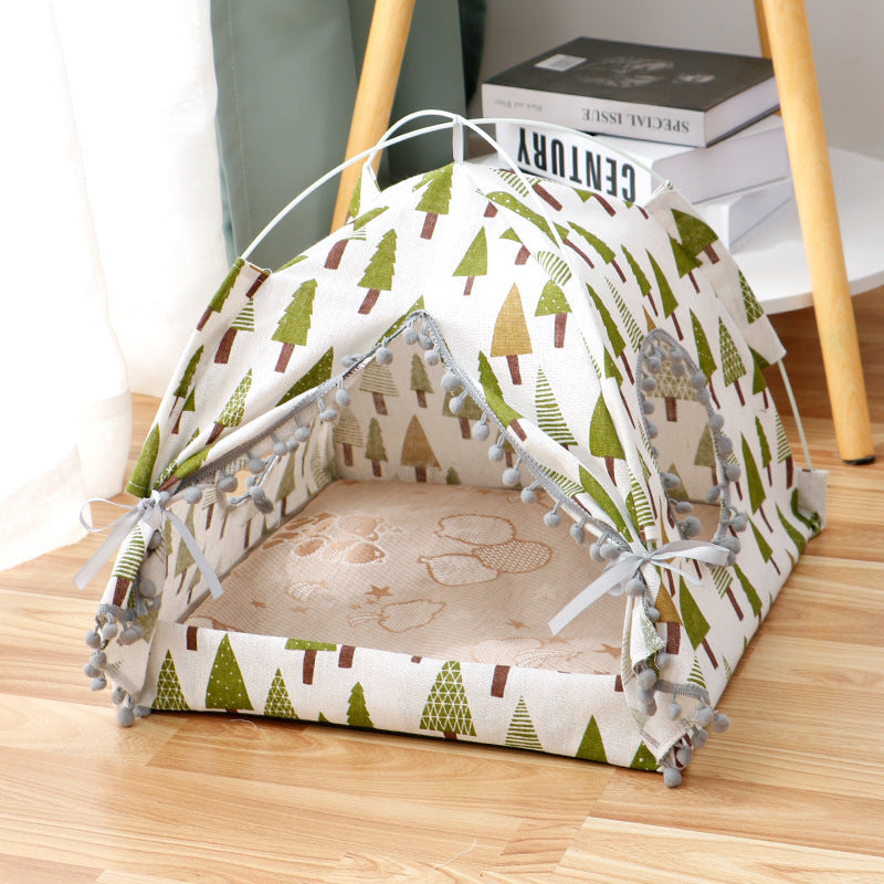 Cat and Small Dog Cozy Tent or House Enclosed Pet Bed