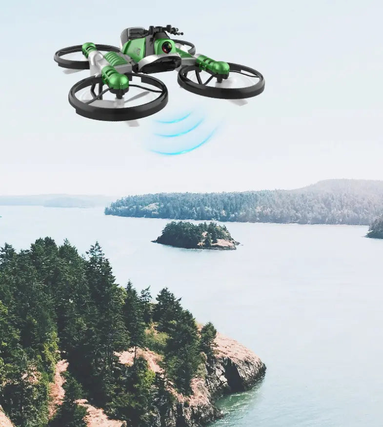WiFi FPV RC Drone Motorcycle 2 in 1 Foldable Helicopter Camera 0.3MP Altitude Hold RC Quadcopter Motorcycle Drone 2 in 1 Dron G8Central.com
