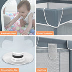 Large Baby Playpen79x71, Extra Large Play Pen For Babies And Toddlers, Play Yard With Gate, Baby Fence With Breathable Mesh, Safety Indoor & Outdoor Activity Center Grey G8Central.com