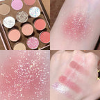 12 Color Rose Amber Eyeshadow Palette – Warm Tone Shimmer Eye Makeup ✨