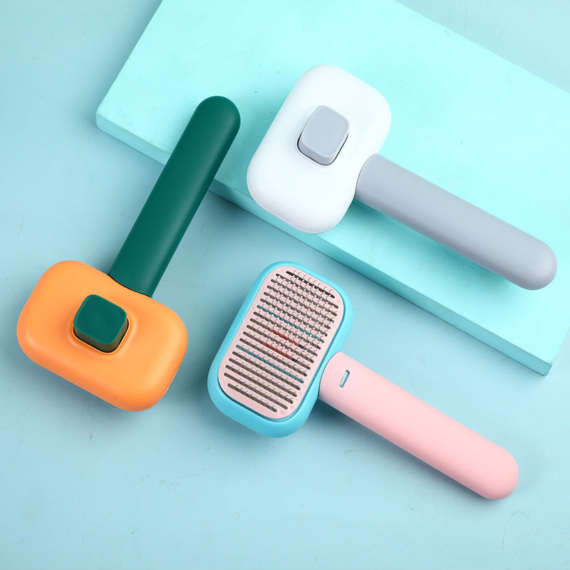 Cat Dog Hair Brush Hair Massage Comb Open-Knot Brush Grooming Cleaning Tool Stainless Steel Comb
