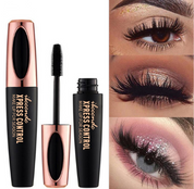 4D Mascara Lengthening Waterproof Eyelashes Eye Mascara Black Volume With Silk Fibers Brush Eyelash Makeup Tool Cosmetics
