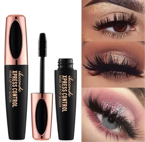 4D Mascara Lengthening Waterproof Eyelashes Eye Mascara Black Volume With Silk Fibers Brush Eyelash Makeup Tool Cosmetics g8central.com