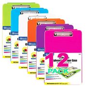 Clipboard Storage Case Translucent, A-4 Letter Size | 6 Assorted Color | 12-Pack