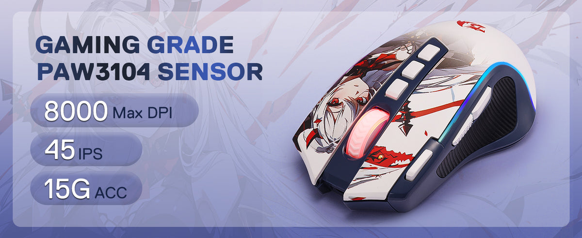🔥🖱️ Redragon M612AK PRO RGB Gaming Mouse – 8000 DPI Dual Mode