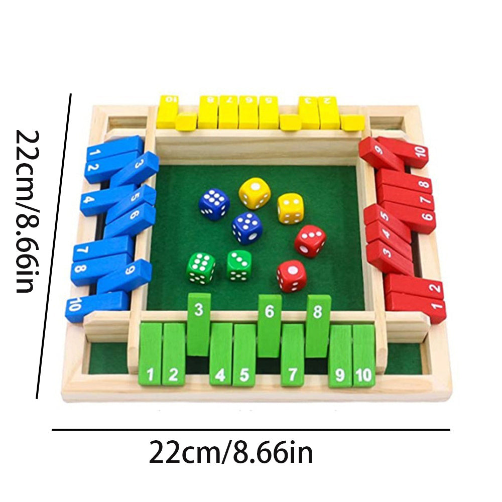 Wooden Shut The Box Game – Classic 2-4 Player Family Board Game, Party Fun, 8.6 x 8.6 in 🛍️