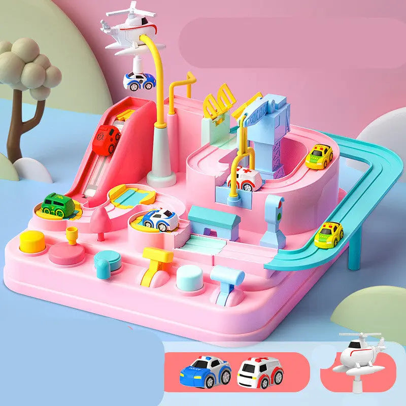 Cars Pass Through Big Adventure Parking Lot Rail Car Toy Car Track Kids Toy G8Central.com