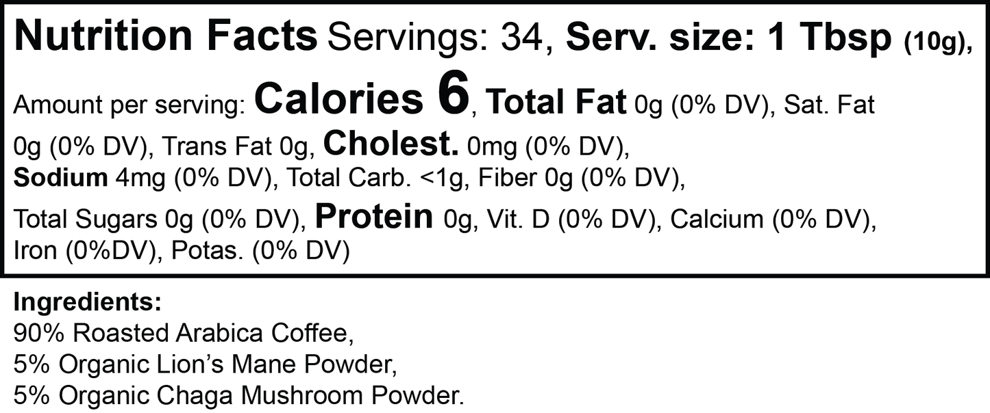 Mushroom Coffee for Focus & Energy (No Jitters) ☕ | Lion’s Mane + Chaga | Smooth Medium Roast | Clean Daily Performance
