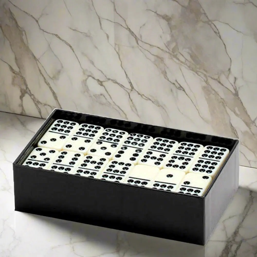 Double 9 Standard Dominoes Set | IVORY Tiles with Black Pips G8Central