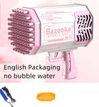 Bubble Gun Rocket 69 Holes Soap Bubbles Machine Gun Shape Automatic Blower With Light Toys For Kids Pomperos G8Central.com