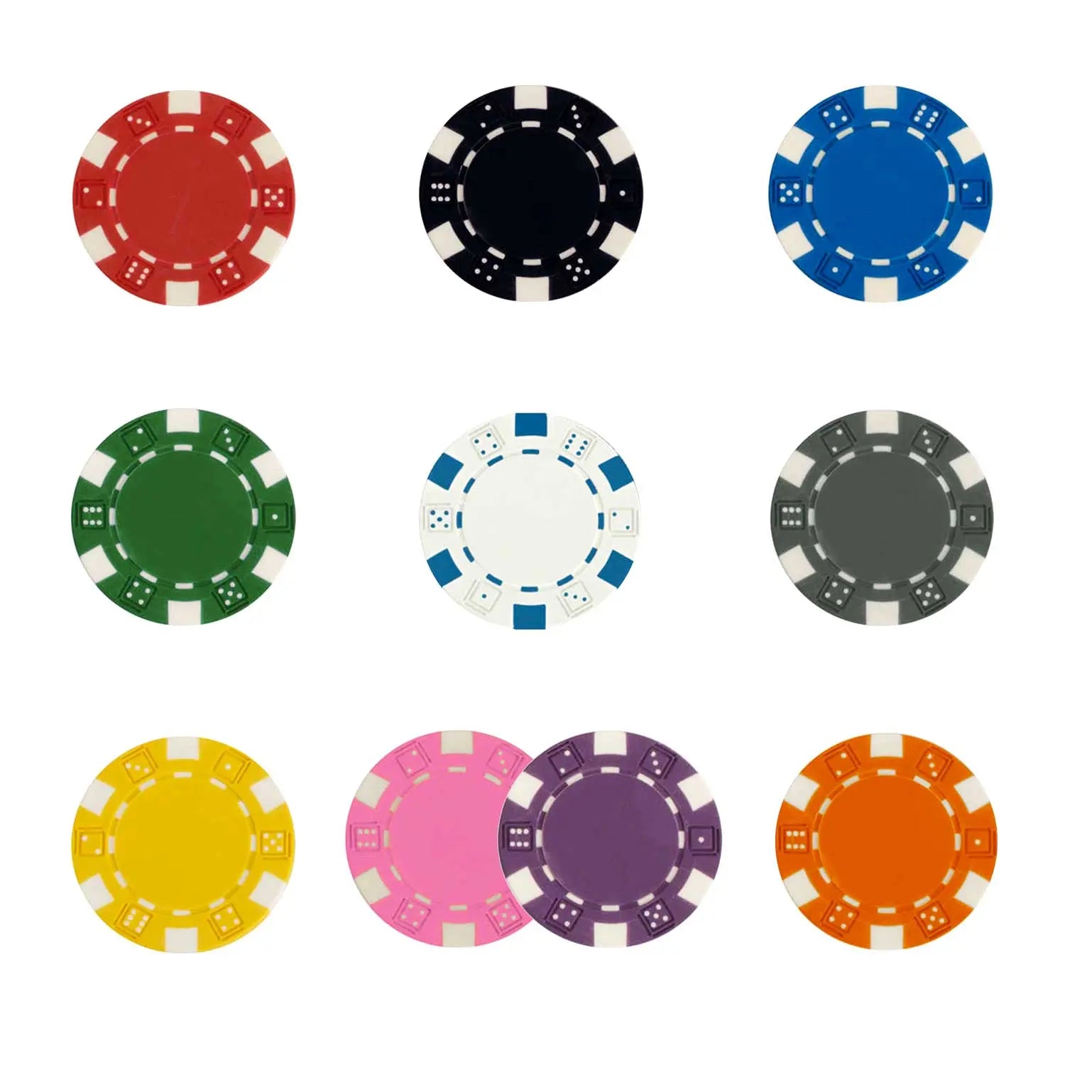 DICE Poker Chips 0.5 oz (14g) Heavyweight Clay Composite 50-Count G8Central