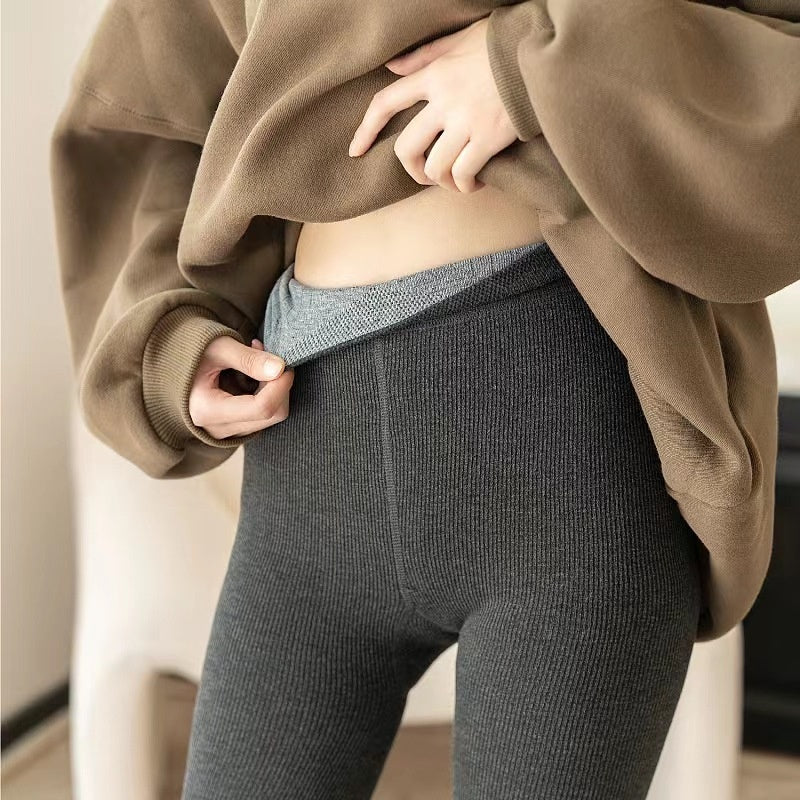 Cozy Striped Thermal Leggings