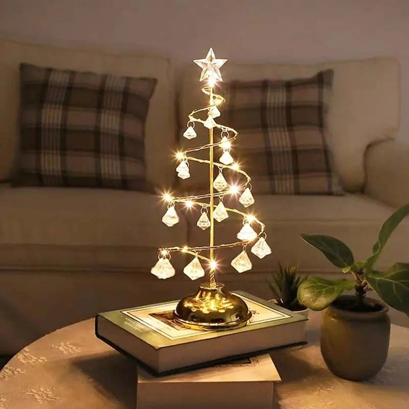 Crystal Christmas Tree Led Lights Indoor Decoration Fairy Lights Bedroom String Lights g8central.com