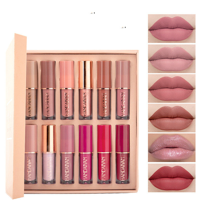 2 Color Book Lip Gloss Set – Matte Liquid Lipstick Makeup Collection 💄✨