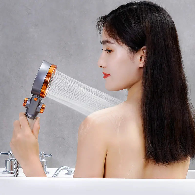 Filtered Water Shower Head with Three-gear Pressurized Water Stop and De-chlorination Skin Care Beauty g8central.com