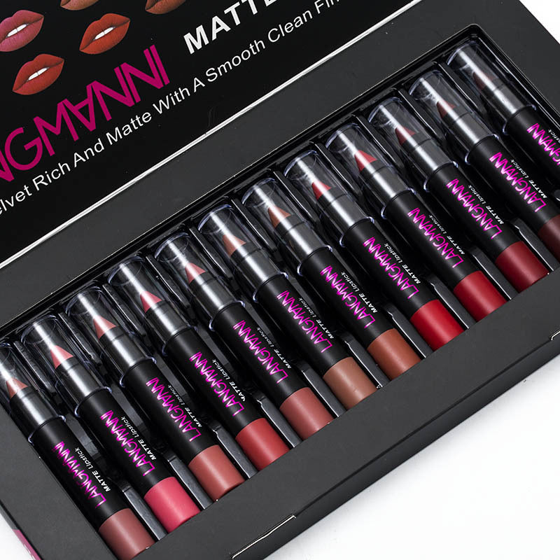 12 Non-Stick Cup Matte Lipstick Set – Long Lasting Liquid Lip Gloss Collection 💄✨