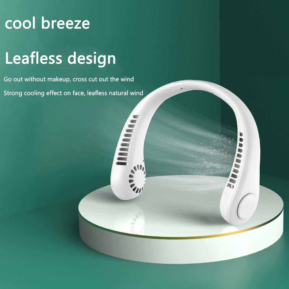 Hanging Neck Fan Portable Cooling Fan USB Leafless 360 Degree Neckband Fan 78 Surround Air Outlets 4000Mah Rechargeable