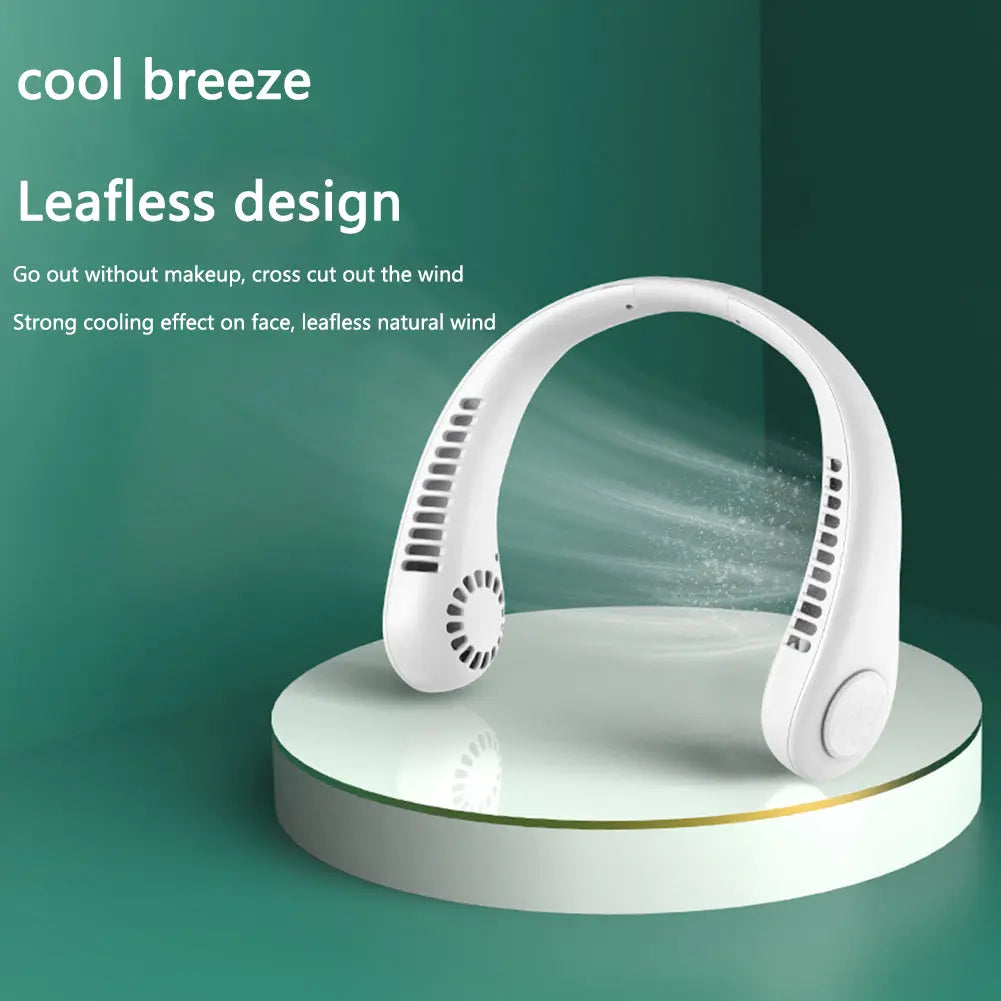 Hanging Neck Fan Portable Cooling Fan USB Leafless 360 Degree Neckband Fan 78 Surround Air Outlets 4000Mah Rechargeable g8central.com