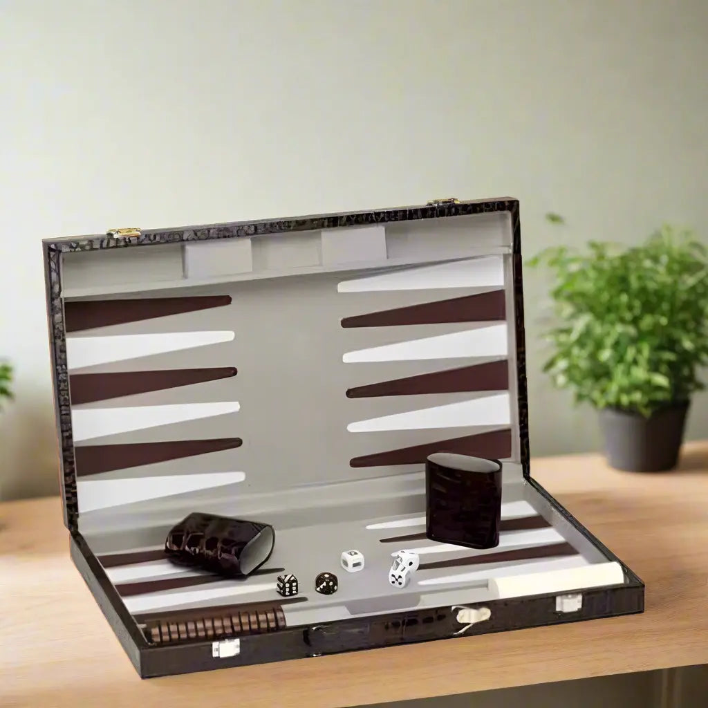 Backgammon 18" DELUXE  | Alligator Texture G8Central