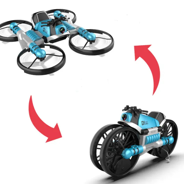 WiFi FPV RC Drone Motorcycle 2 in 1 Foldable Helicopter Camera 0.3MP Altitude Hold RC Quadcopter Motorcycle Drone 2 in 1 Dron G8Central.com