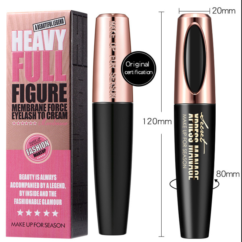 4D Mascara Lengthening Waterproof Eyelashes Eye Mascara Black Volume With Silk Fibers Brush Eyelash Makeup Tool Cosmetics