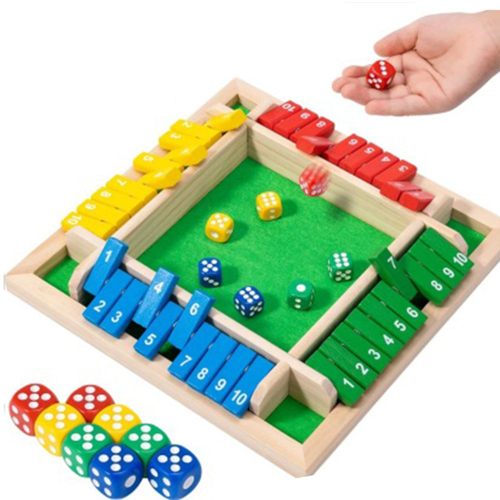 Wooden Shut The Box Game – Classic 2-4 Player Family Board Game, Party Fun, 8.6 x 8.6 in 🛍️