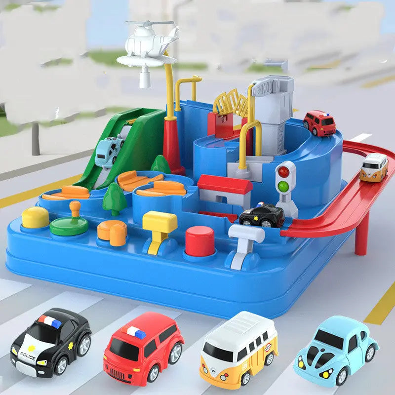 Cars Pass Through Big Adventure Parking Lot Rail Car Toy Car Track Kids Toy G8Central.com