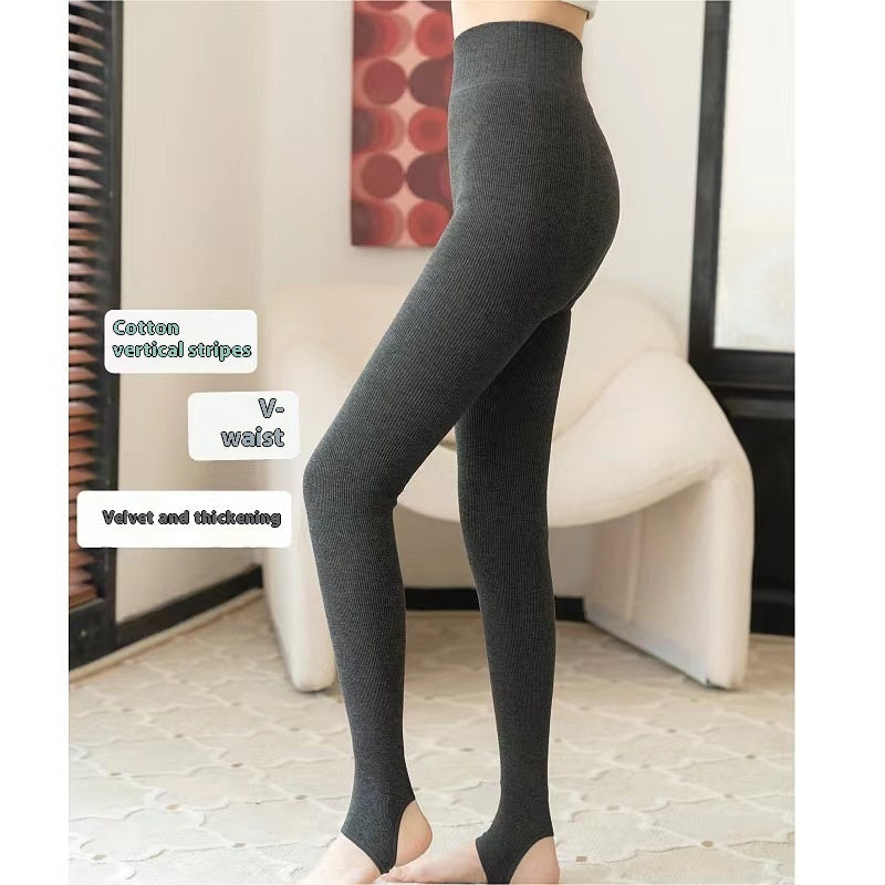 Cozy Striped Thermal Leggings