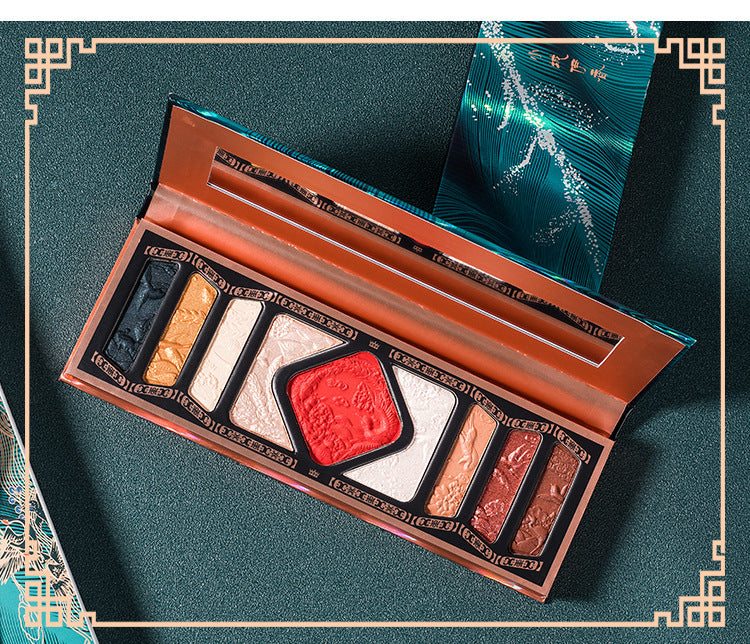 Hundred Birds Chaofeng Relief Eyeshadow Palette – Luxury Embossed Artistic Makeup ✨🕊️