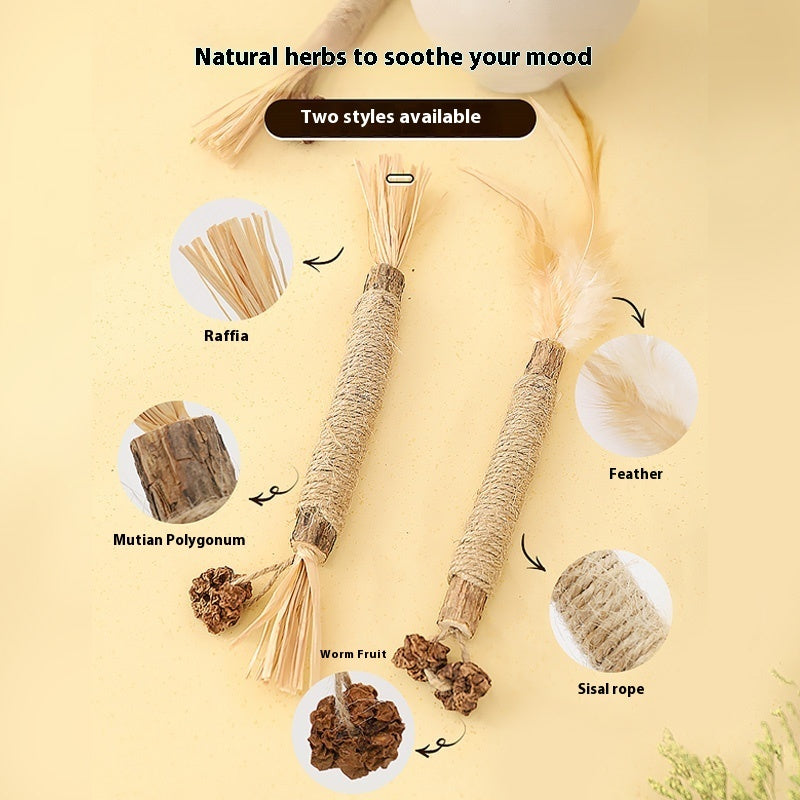 Polygonum Molar Rod Cat Teaser – Self-Play Dental Chew Stick for Cats 😺✨