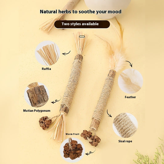 Polygonum Molar Rod Cat Teaser – Self-Play Dental Chew Stick for Cats 😺✨