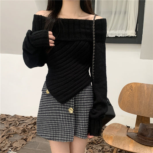 Women's Long Sleeve Off-Shoulder Sweater