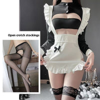 Black Maid Open Files Socks / Free Size 80 To 125g