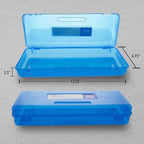 Plastic Pencil Case, Ruler Length Utility Box, Assorted Color, 12-Pack