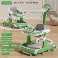 Lightweight Foldable Baby Walker with Push Handle | Multifunctional Anti-Rollover Infant Walking Aid with Music Toy Tray & Height Adjustment