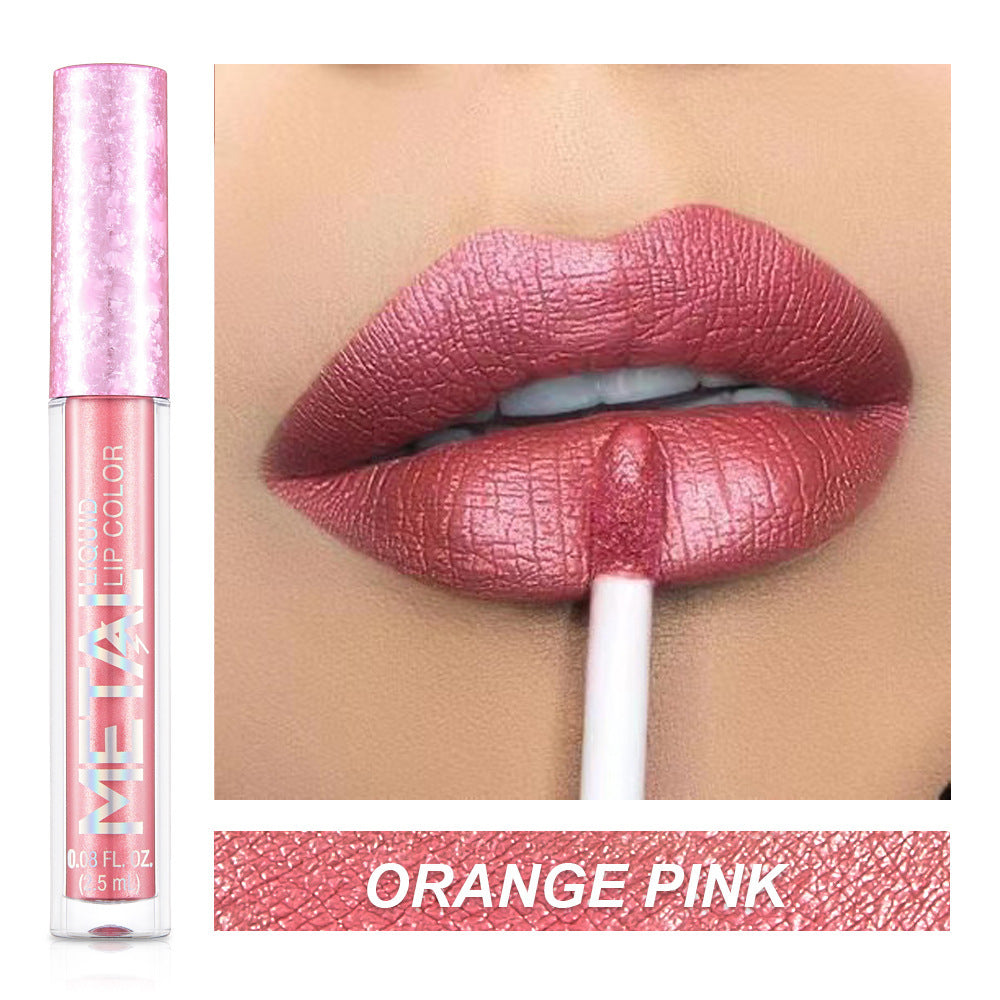 Metal Lip Gloss Waterproof Lipstick – Long Lasting Metallic Shine Lip Color 💄✨