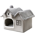 Foldable Pet Dog & Cat Bed – Warm Winter Kennel with Self-Warming, Plush Cave Nest, Multiple Sizes & Colors
