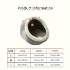 Cozy Cartoon Cat Cave Bed - Foldable & Portable Sponge Pet House for Indoor Cats, Cabin Style