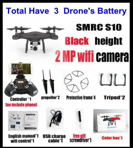 Sales Promotion WiFi 2MP Camera With S10 SMRC FPV Quadcopter Drone Helicopter UAV Micro Remote Control Toy RACER KIT Aircraft G8Central.com