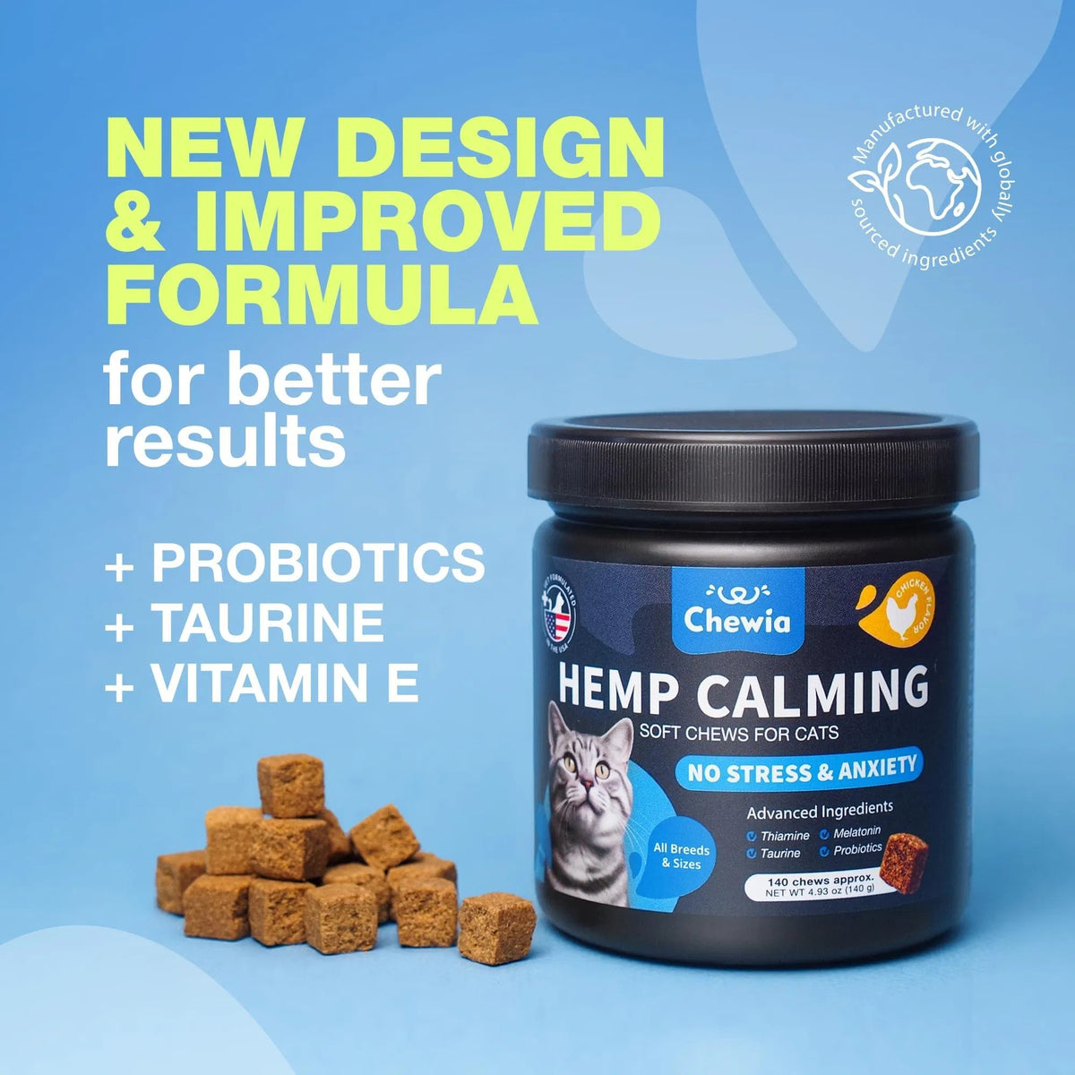 😺 Cat Calming Treats – Hemp, Melatonin & Probiotics for Anxiety & Stress Relief ✨