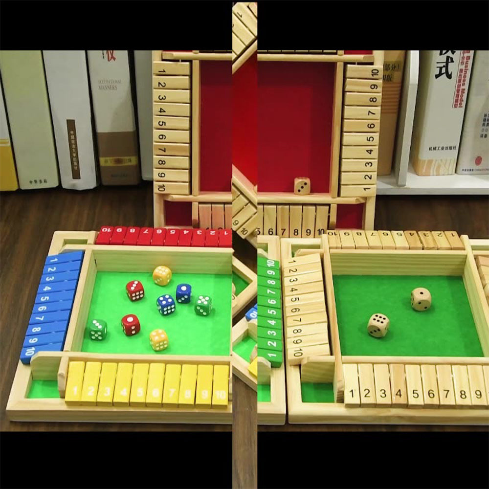 Wooden Shut The Box Game – Classic 2-4 Player Family Board Game, Party Fun, 8.6 x 8.6 in 🛍️