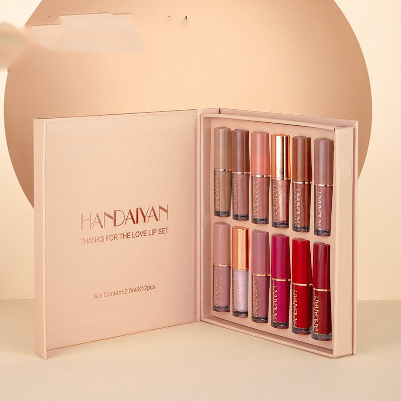 2 Color Book Lip Gloss Set – Matte Liquid Lipstick Makeup Collection 💄✨