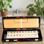 Deluxe Rummy Tile Game Set with Wooden Racks – 106 Tiles Classic Family Strategy Board Game🃏✨ G8Central