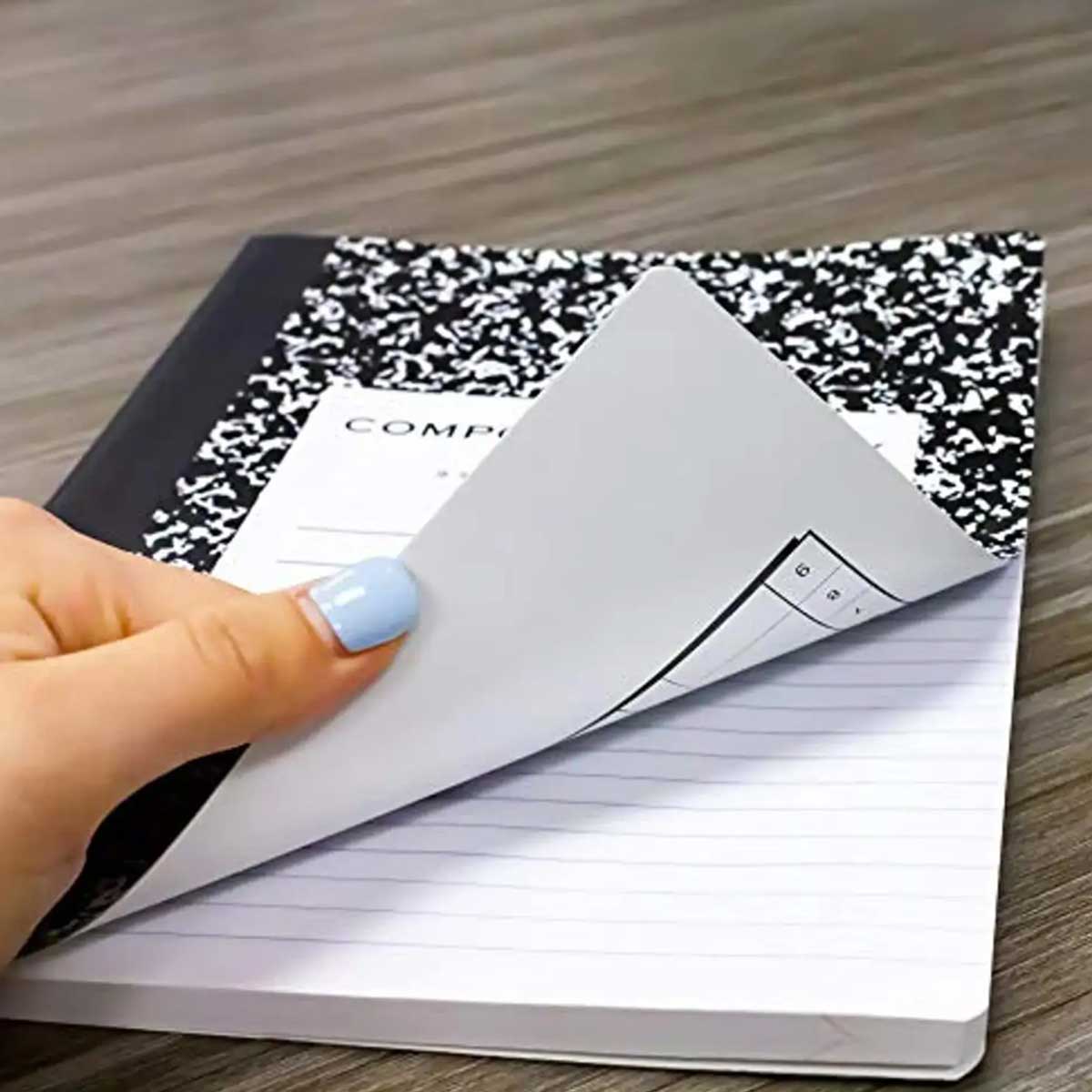 📓🖤 Black Marble Composition Notebook – College Ruled, 100 Sheets | Classic Writing Notebook