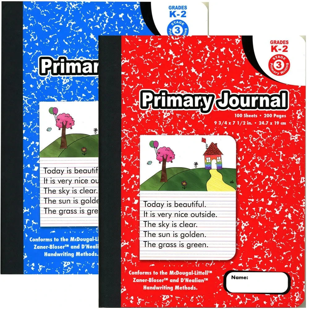 📓 Primary Journal Composition Book ✏️ | 100 Sheets Marble Notebook 🖍️ | Half Page Ruled ✨ | Preschool – Grade 2 Learning & Drawing 📚 | 4‑Pack, 12‑Pack, 24‑Pack 🎒