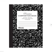 Premium Composition Book College Ruled 100 Ct. 9 3/4 x 7 1/2 in. | Black Marble Hard Cover