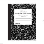Premium Composition Book College Ruled 100 Ct. 9 3/4 x 7 1/2 in. | Black Marble Hard Cover G8Central