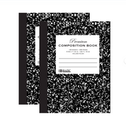 Premium Composition Book College Ruled 100 Ct. 9 3/4 x 7 1/2 in. | Black Marble Hard Cover